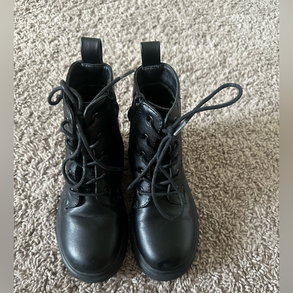 Gently Used Black Lace-Up Ankle Boots